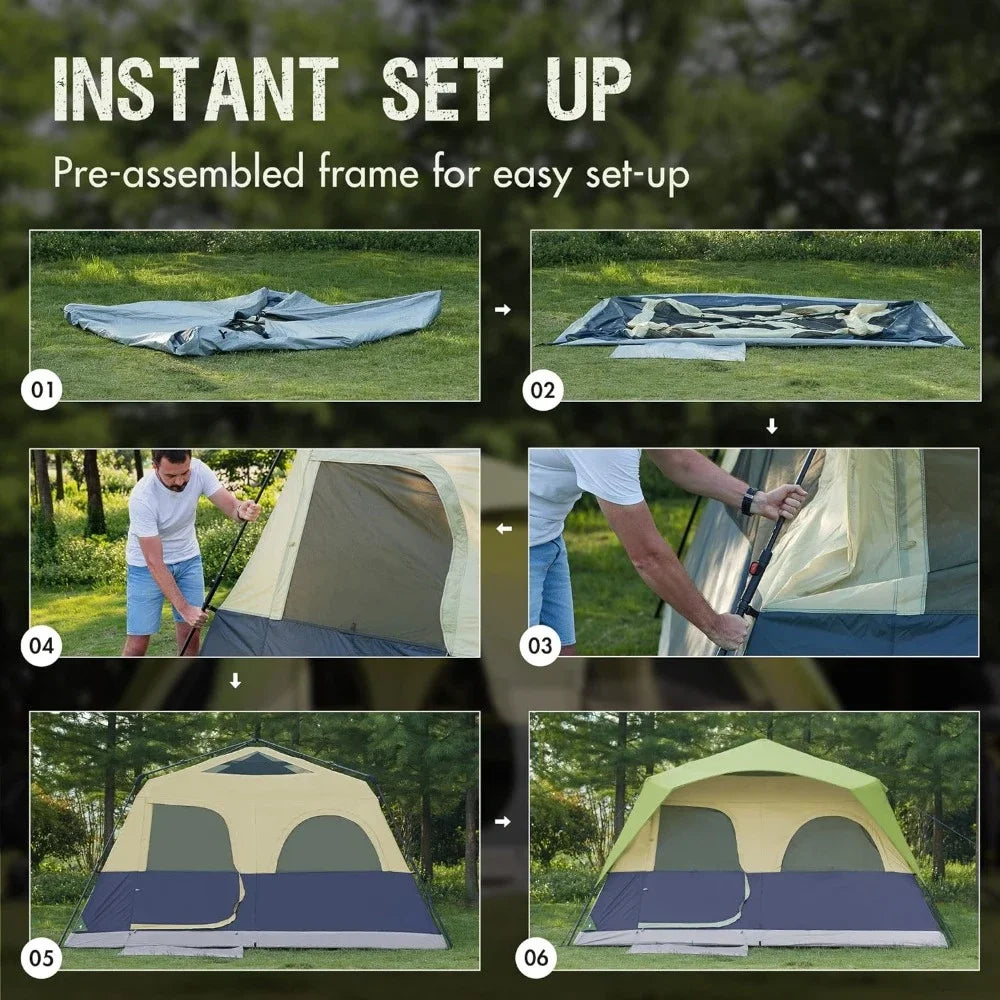 8 person instant tent camping, easy to set up