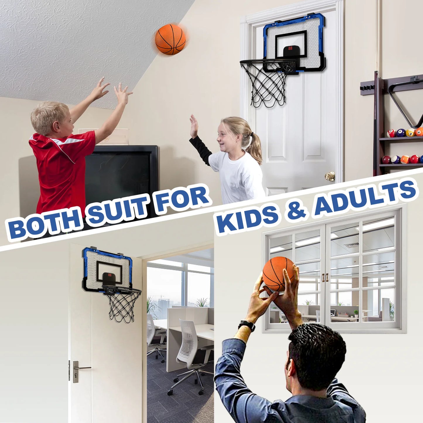 Wall-mounted Indoor Trainingl  Mini Basketball Hoop Set