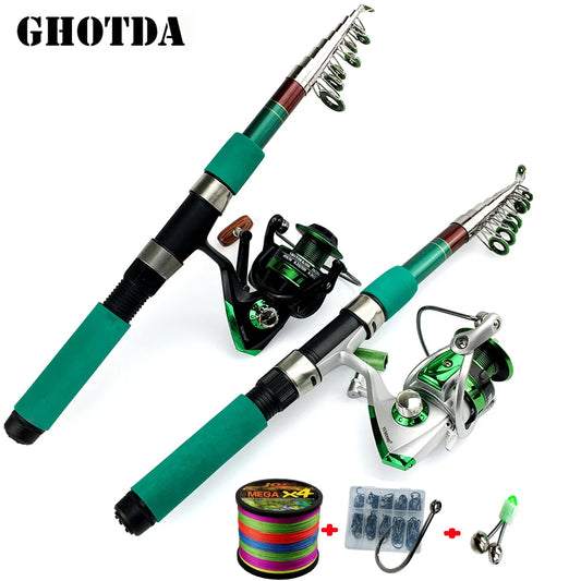 Mini Fishing Rod Telescopic  Spinning Reel Travel Pole