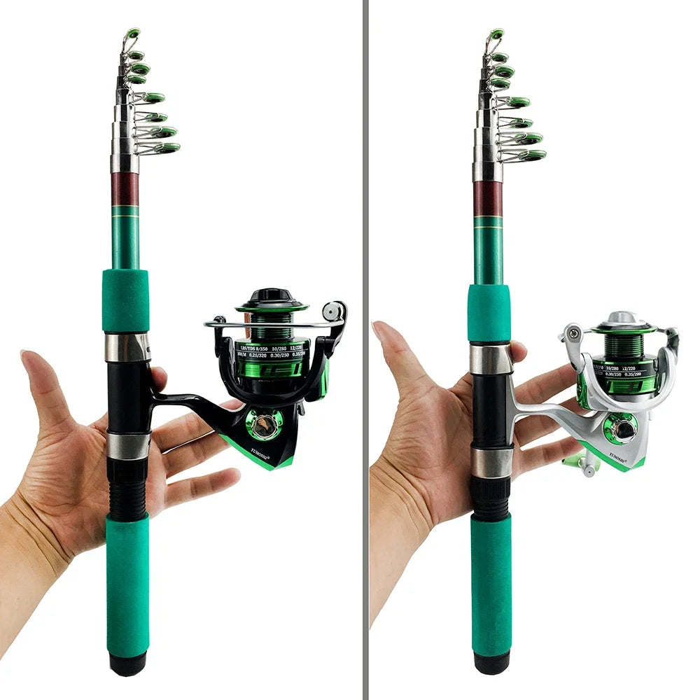 Mini Fishing Rod Telescopic  Spinning Reel Travel Pole