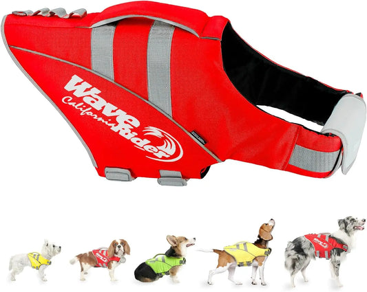 Dog Life Jacket with Reflective Stripes, Adjustable