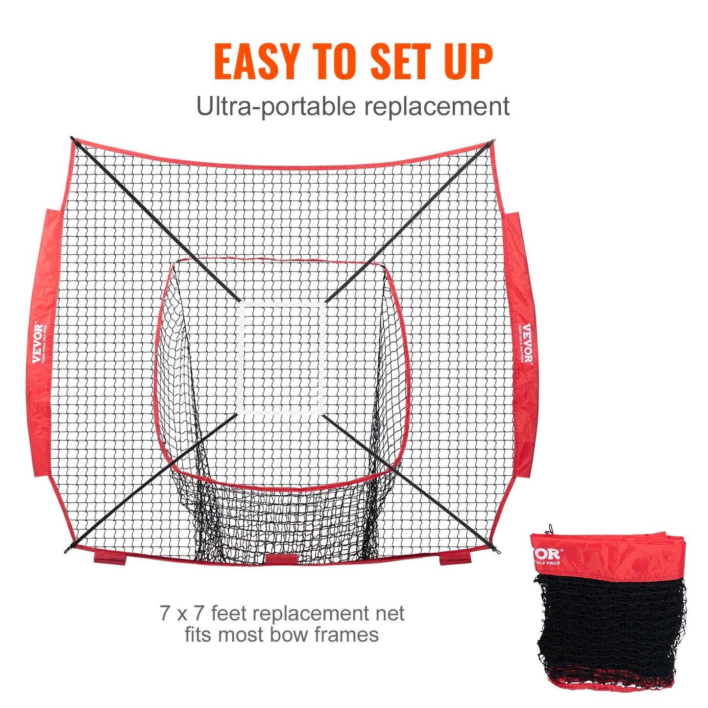 7x7 ft Baseball Softball Practice Net for Hitting Pitching