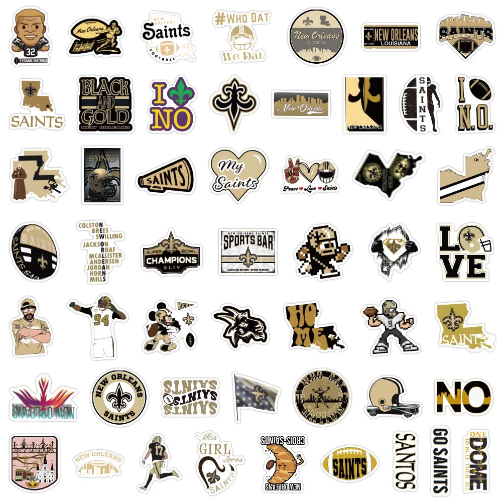 100PCS American Football New Orleans Saints Sticker