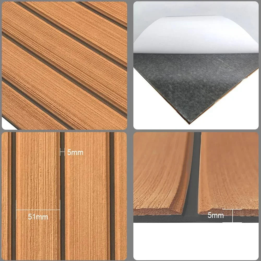 Boat Flooring Sheet Non Slip Brown Self Adhesive