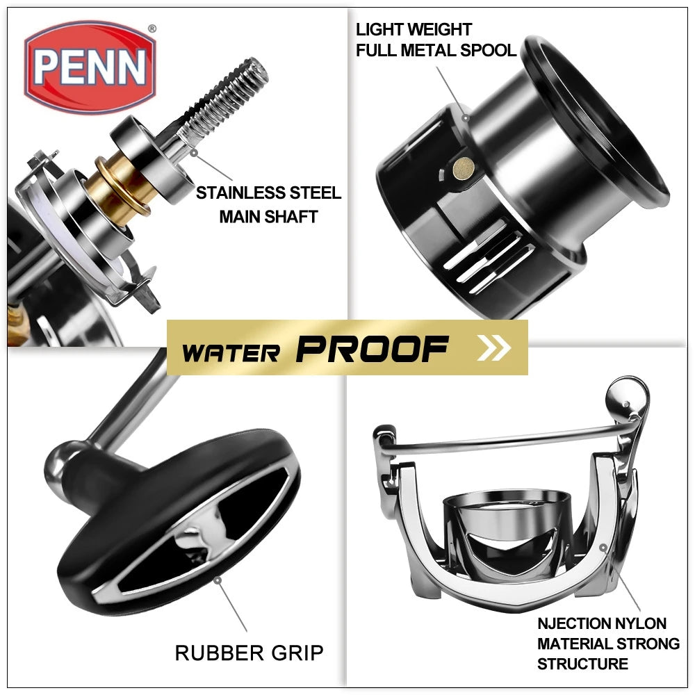 PENN High Performance Fishing Reel, SWC1000-5000 Series with Left Hand Interchangeable Handle, 12+1 Bearings, 5.5:1 Gear Ratio