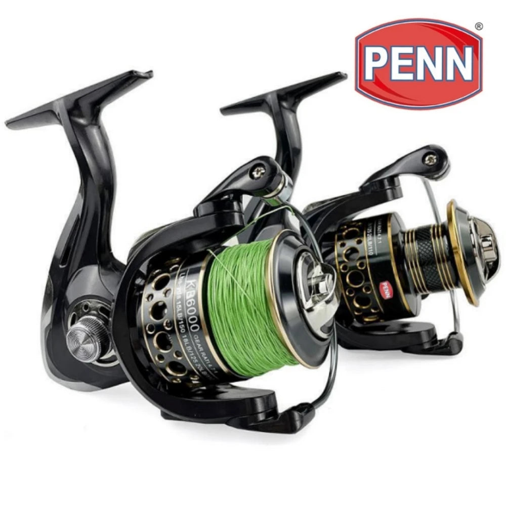 PENN Fishing Reel with 13+1 Bearings, Max Drag 18KG, Gear Ratio 4.7:1/5.2:1, Comes with PE Fishing Line as Gift