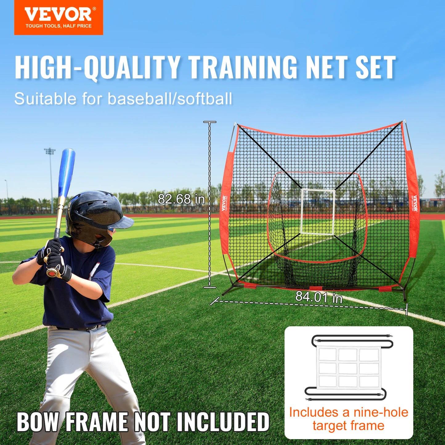 7x7 ft Baseball Softball Practice Net for Hitting Pitching