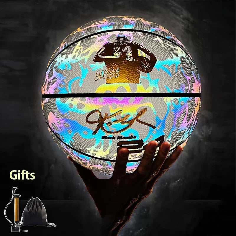 Reflective Glow  Outdoor Street  Luminous Basketballs